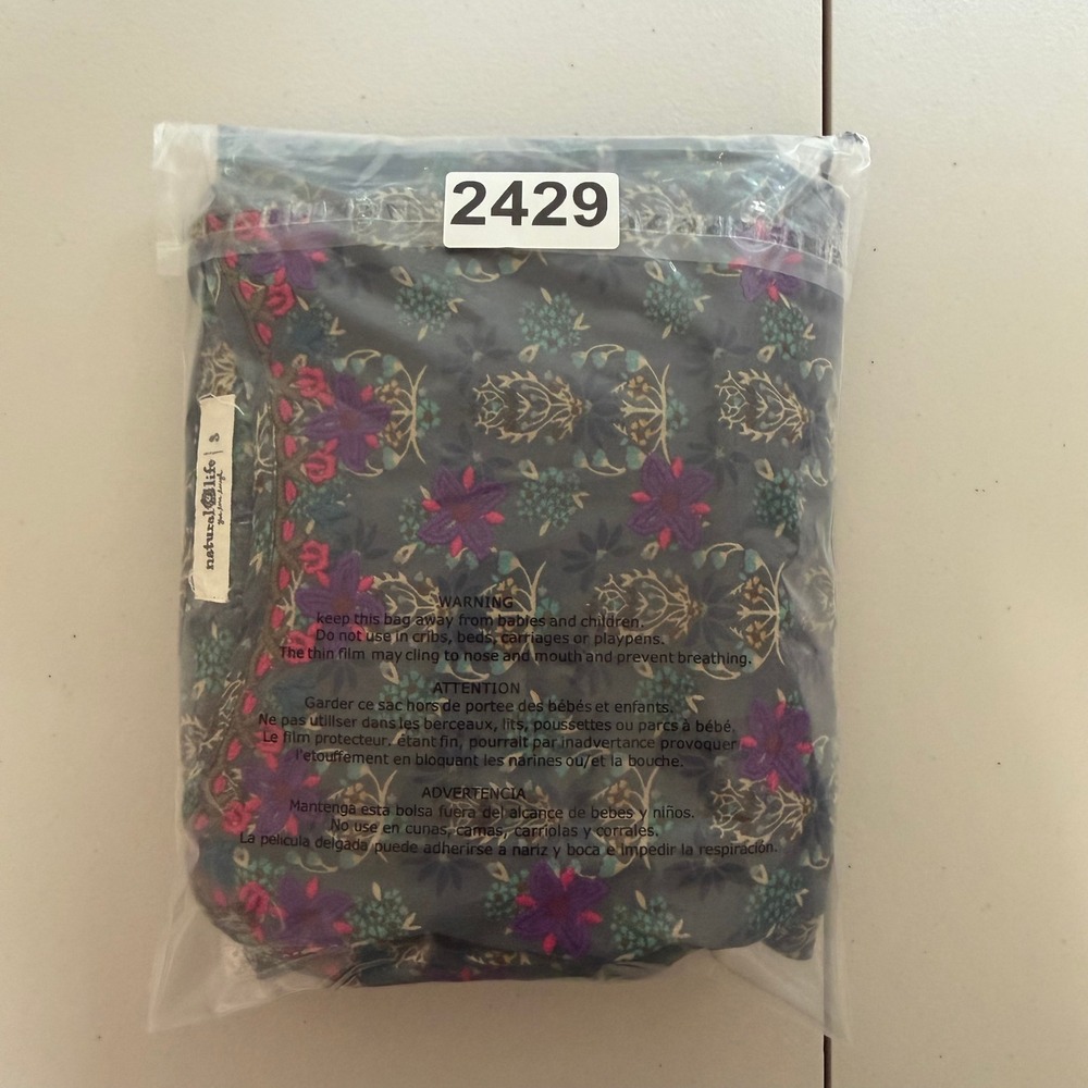 Natural Life Boho Floral Embroidered Rayon Midi Sundress Grey Pink Small - Picture 10 of 10